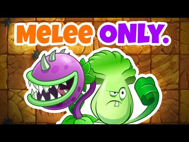 Can you beat Jurrasic Marsh using only melee plants? (PvZ2)