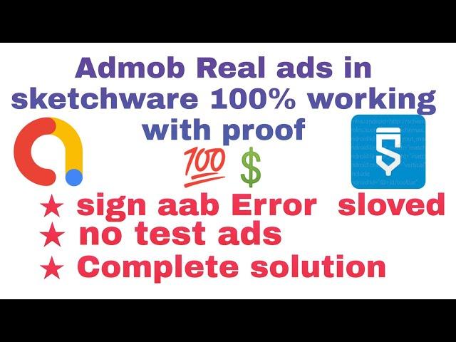 Admob banner & interstitial ads in sketchware ! real ads & sign aab error solved with proof ||Hindi
