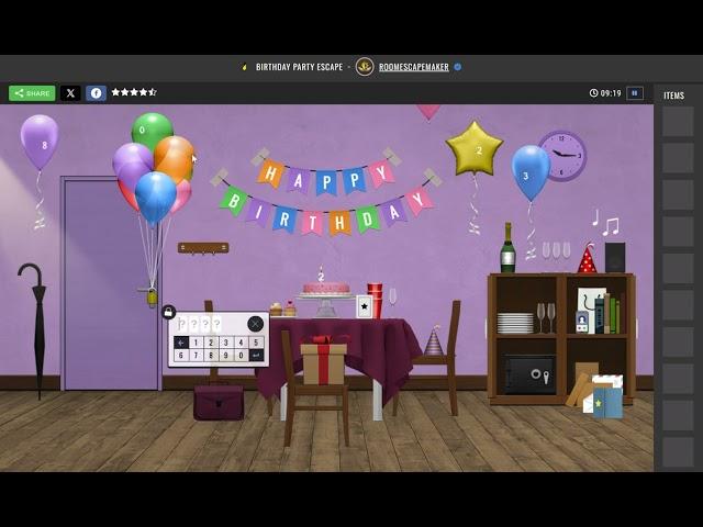 [RoomEscapeMaker] Birthday Party Escape Walkthrough