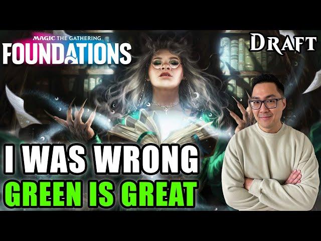 I Drafted Green Because Nobody Else Wanted To | Foundations Draft | MTG Arena