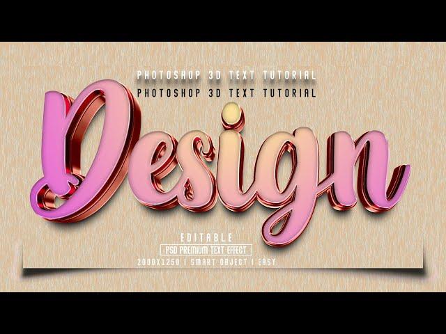 Editable 3D Text Effect in Photoshop Tutorial Easy & Step By Step #336 || 3D photoshop