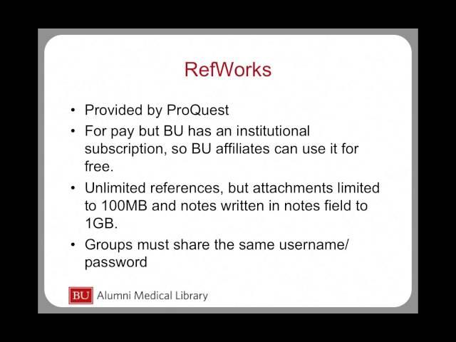 Citation Management Software Comparison