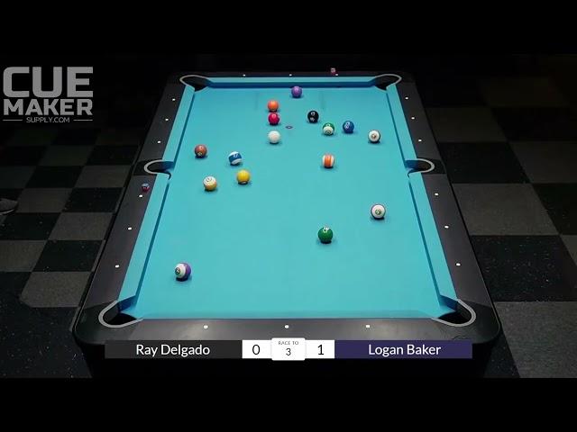 Ray Delgado vs Logan Baker | 8-Ball Tournament First Round Match Highlights