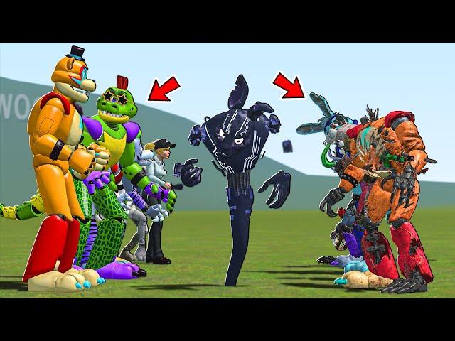 FNAF SECURITY BREACH RUIN DLC ANIMATRONICS VS FNAF SECURITY BREACH NEXTBOT MODS!