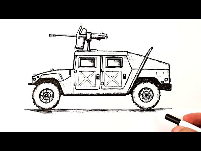 How to draw a Military Hummer