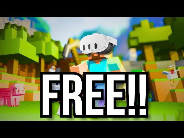 Minecraft VR Is now on QUEST 3 and its FREE!!