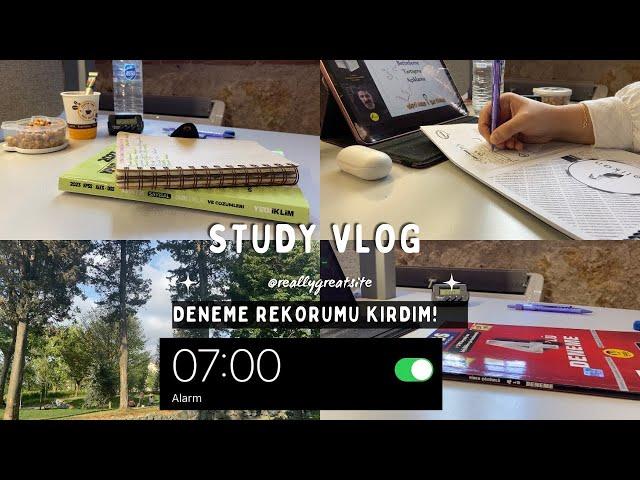 Saat 7 de kalkıp kütüphaneye gitmek! Deneme rekorumu kırdım  #Studyvlog