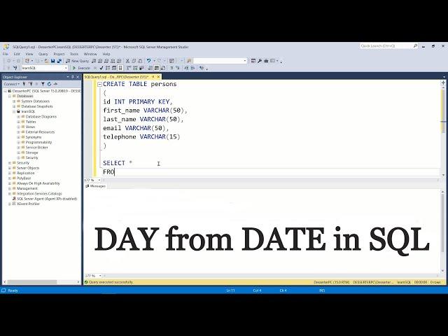 How to get DAY from DATE in SQL