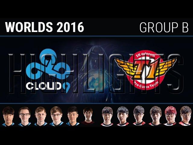 Cloud 9 vs SK Telecom T1 Highlights, S6 World Championship 2016 Day 8 Group B, C9 vs SKT