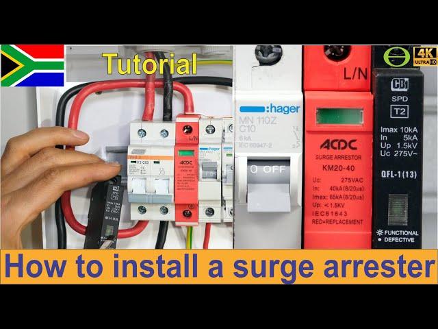 How to wire a type 2 surge arrester into a distribution board - factors to consider - South Africa