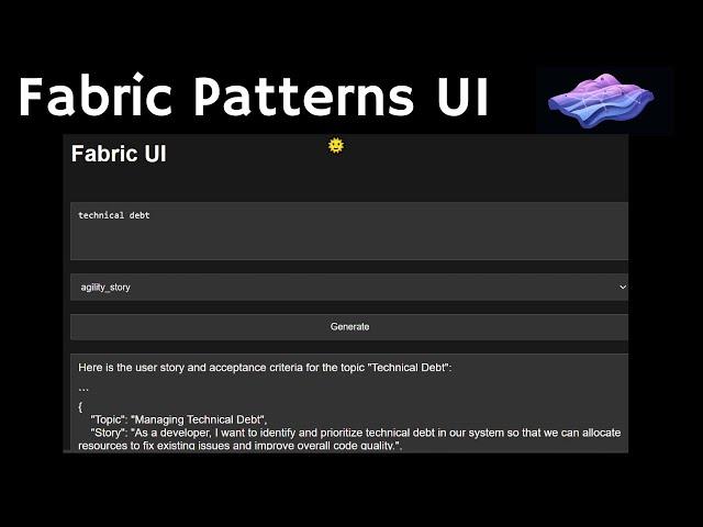 Fabric Patterns UI - Use patterns with local Ollama LLM