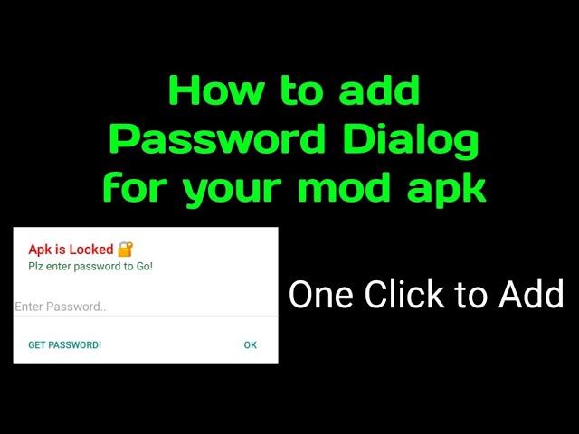 How to add Password Dialog On your Apk // Only for Education @MaharnaTech