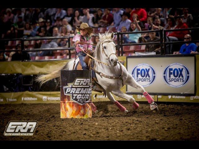 Chayni Chamberlain holds the fastest time of the ERA Premier Tour in the Barrel Racing