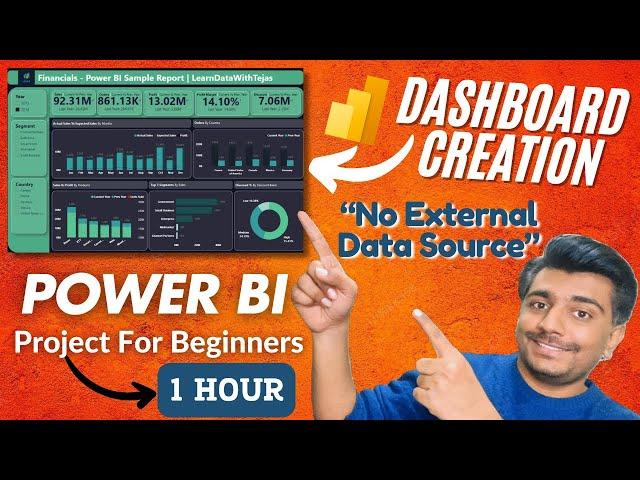 Power BI Tutorial For Beginners | Power BI Dashboard Project in English | Financials Sample Data