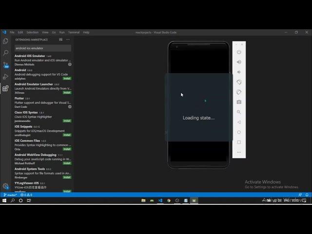 Easiest way to open Android Emulator in Visual Studio Code