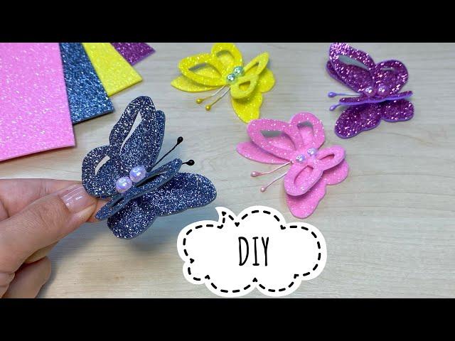 DIY Butterfly from foam sheet Glitter foam sheet craft ideas