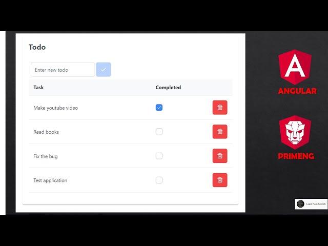 Angular PrimeNG TodoList with Json server (Code attached)