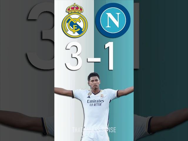 Real Madrid vs Napoli : UEFA Champions League Score Predictor - hit pause or screenshot