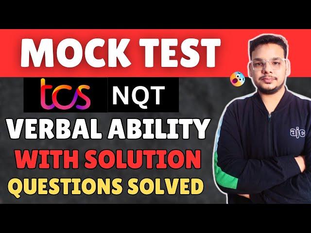 TCS NQT Mock Test with Solution | TCS Verbal Ability Questions | TCS NQT Preparation | TCS Hiring