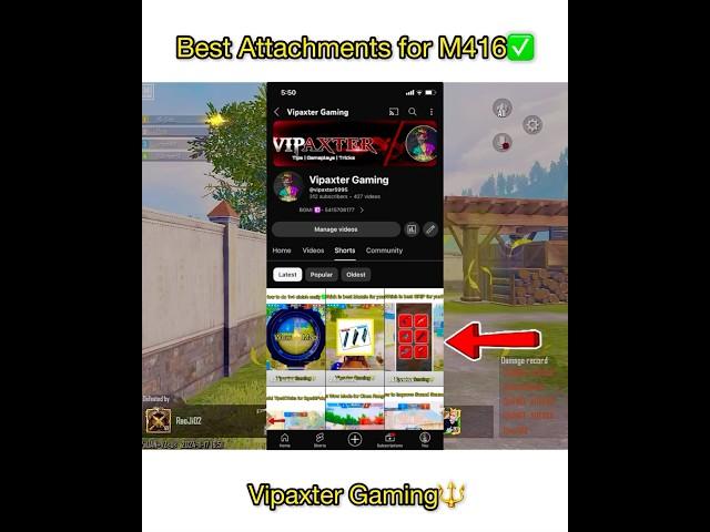 Best attachment for m416 gun  ( #bgmi #pubgmobile #youtubeshorts )