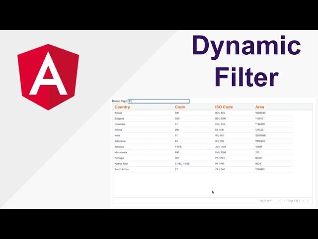 Dynamic filter / Search bar in Angular AG Grid table