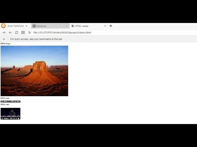 How to insert image, audio and video in web page