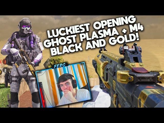 LUCKIEST CRATE OPENING EVER!! NEW GHOST PLASMA + M4 BLACK AND GOLD SKINS! COD Mobile