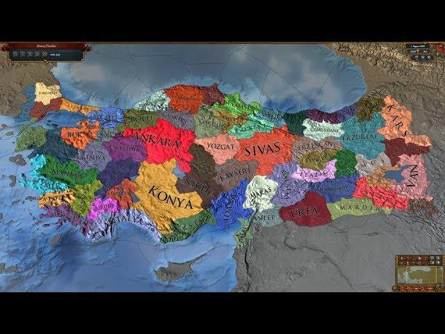 Europa Universalis 4 AI Timelapse - Turkey Universalis: Beta Mod 1939-3000