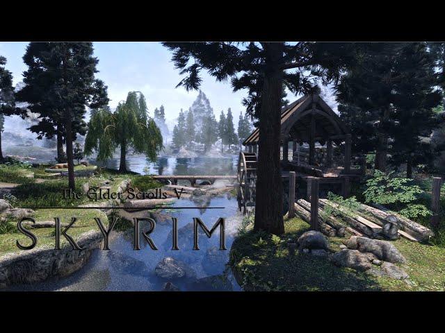 Skyrim Ambient Walk (no music) | 4K 60fps Ultra Modded Graphics