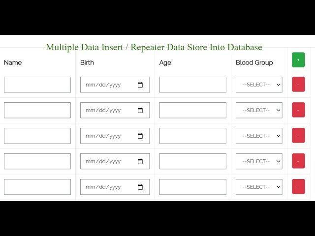 How to store Repeater Data into Database using PHP(Laravel) | Multi Data Insert in php(laravel)