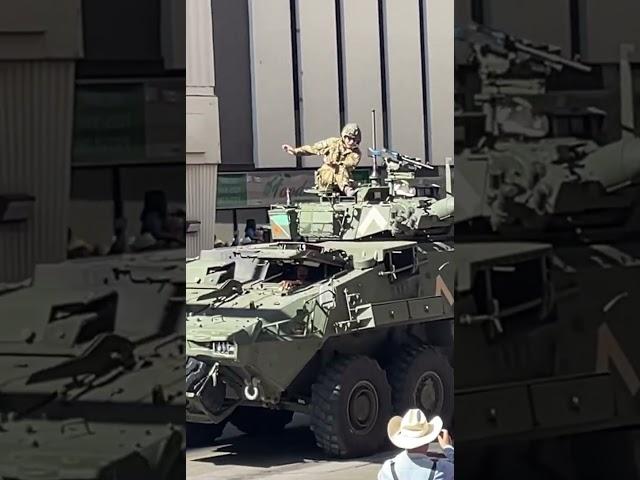 **WAVES** Canadian Military With Multiple Armoured Vehicles Driving Through The Parade | CAF