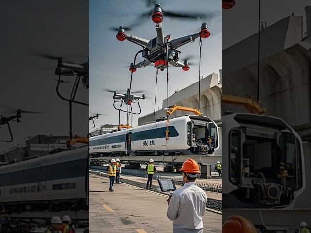 ai Railway Construction via Drones:The Technology of the Future #ai #automobile #military #wildlife