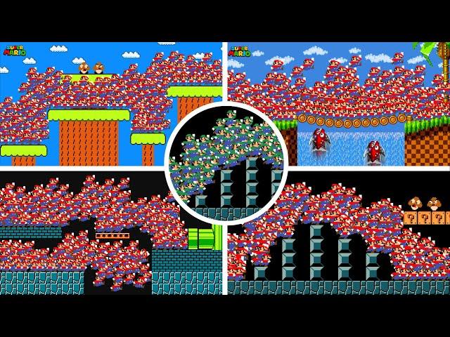 If 9999 Mario at Once Tried to Beat Super Mario Bros. (ALL EPISODES)