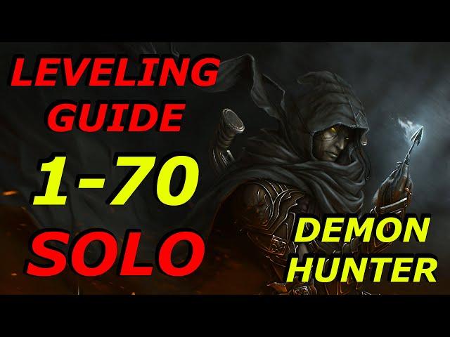 LEVELING GUIDE / SOLO DEMON HUNTER! Lv 1 - 70 EASY! SKILLS, PASSIVES, BLOOD SHARDS, RARE UPGRADE, D3