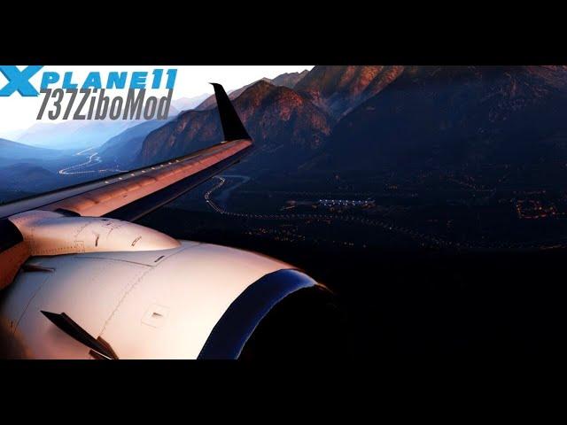 X-Plane 11 - 737ZiboMod - Innsbruk Approach Movie - Ortho4XP - Reshade - (UltraRealistic) 1080@60fps