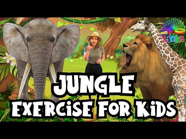 Jungle Exercise for Kids | Indoor workout for Children | No Equipment PE Lesson for Kids