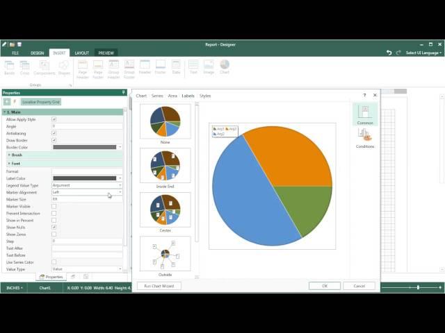 Infographic Tools: Creating Pie Chart in Report - Stimulsoft Reports - [Shot on version 2015.2]