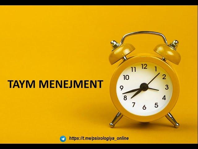 Taym menejment  (time management)