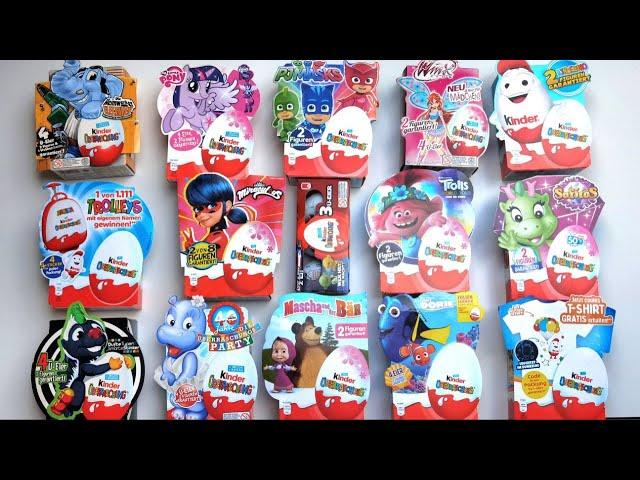 Kinder Surprise Eggs "Applaydu" Big unboxing of 16 packages - 64 eggs! 2012 - 2023