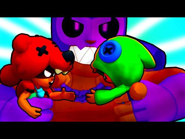 LEON NITA AND CROW ! BATTLE AGAINST GIANT EL PRIMO BRAWL STARS!