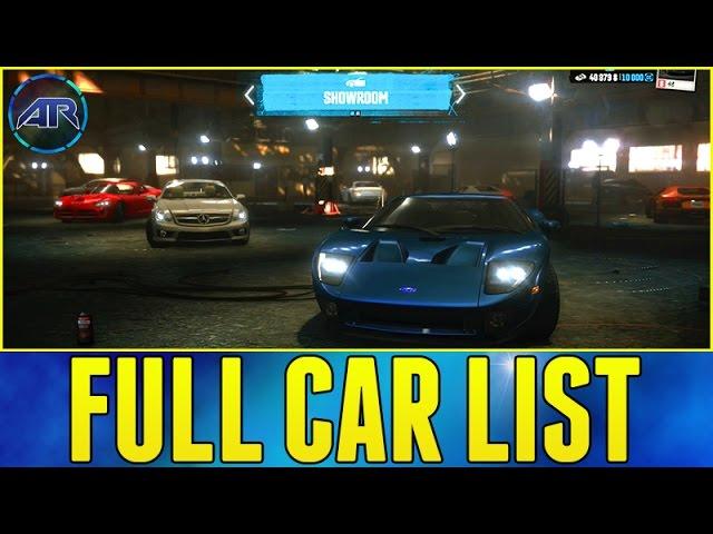 The Crew : Full Car List + DLC Cars