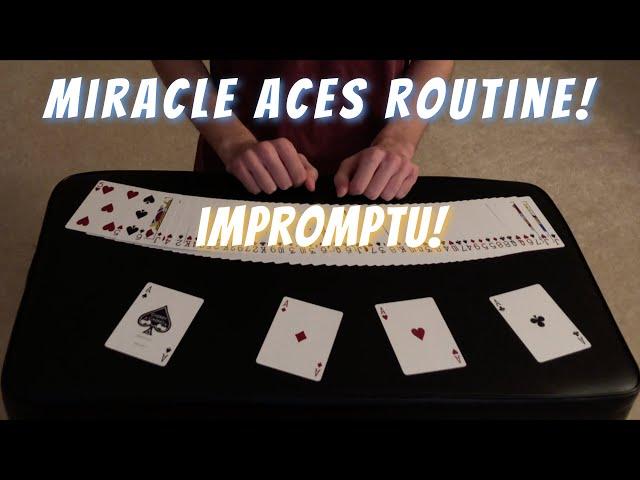 Cut To The Aces From A SHUFFLED DECK! | Impromptu Miracle Performance/Tutorial