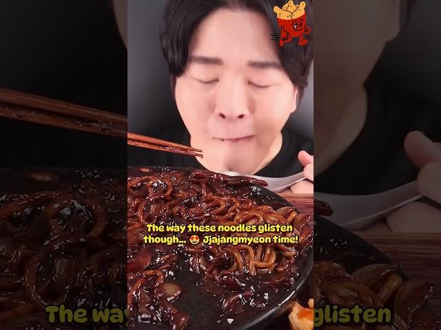 MUKBANG Satisfying Big Bites of Black Bean fire Noodles 