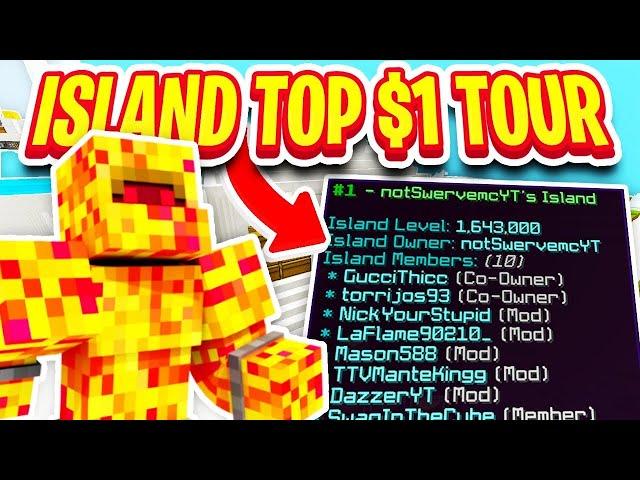 ULTIMATE ISLAND TOP 1 TOUR WORTH $17 BILLION?! *RICH* | Minecraft Skyblock (OPLegends)