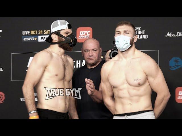 Final face offs UFC 254: Khabib vs Gaethje weight in staredowns