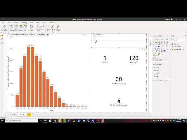 Dynamic Banding or Grouping in Power BI – Using DAX Measures – Choose the Size of Bins