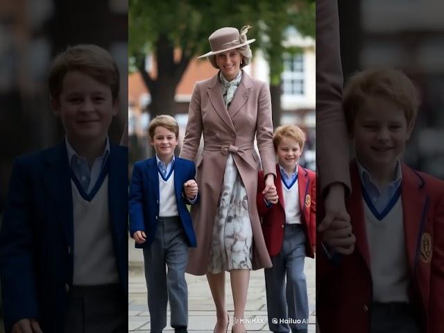 Diana with Prince George and Louis #diana #princegeorge #princelouis #love #ladydiana #royal #baby