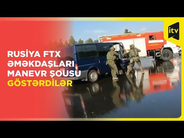 Rusiya Federal Təhlükəsizlik Xidmətinin əməkdaşları avtomobil təlimlərində şou göstərdilər