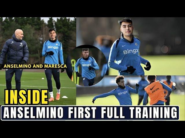 JUST IN! Aaron Anselmino First Training At Chelsea With The Teammates! Meets Enzo Maresca.