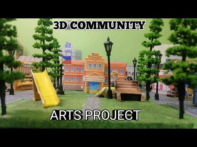 DIY MINIATURE 3D COMMUNITY | SCHOOL PROJECT | DIORAMA